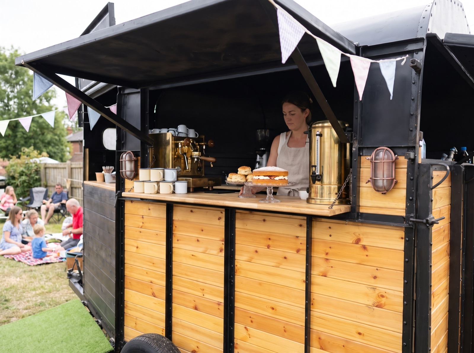 The Box as a tea and coffee bar at a village fete